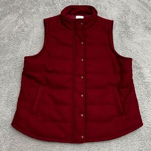Croft & Barrow Women's Vest Red XXL Full Zip Button Pockets Outdoor Heavyweight